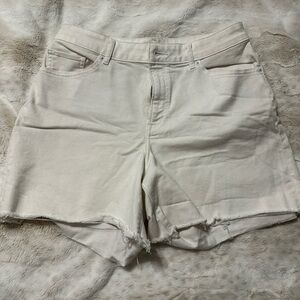 Express high rise white shorts